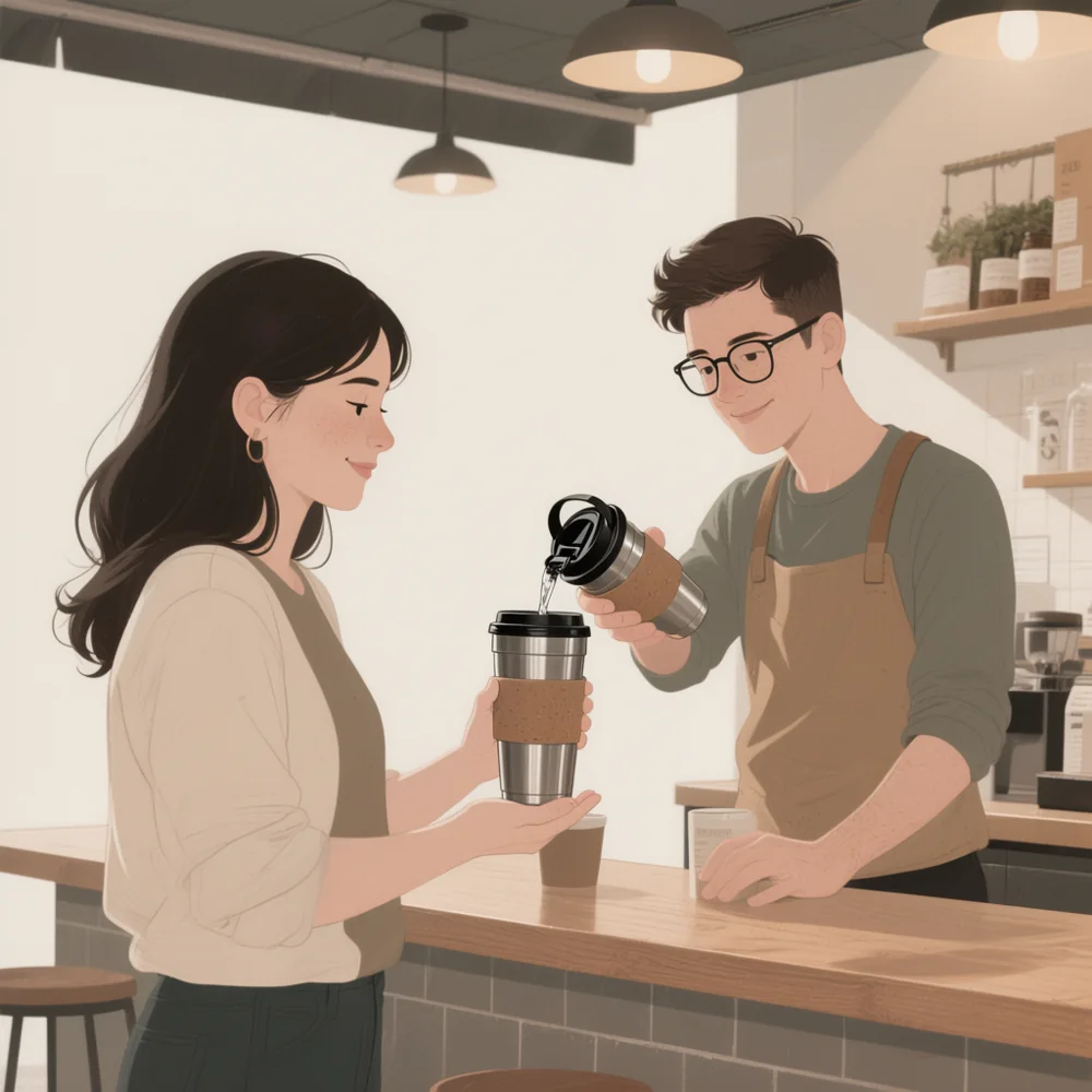 Bring a reusable coffee cup — Another possibility