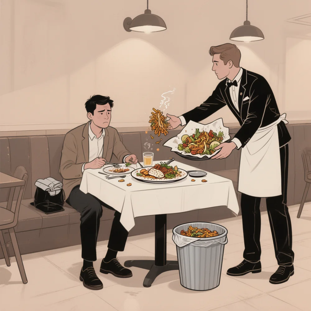 Take home the food you will eat — One possibility