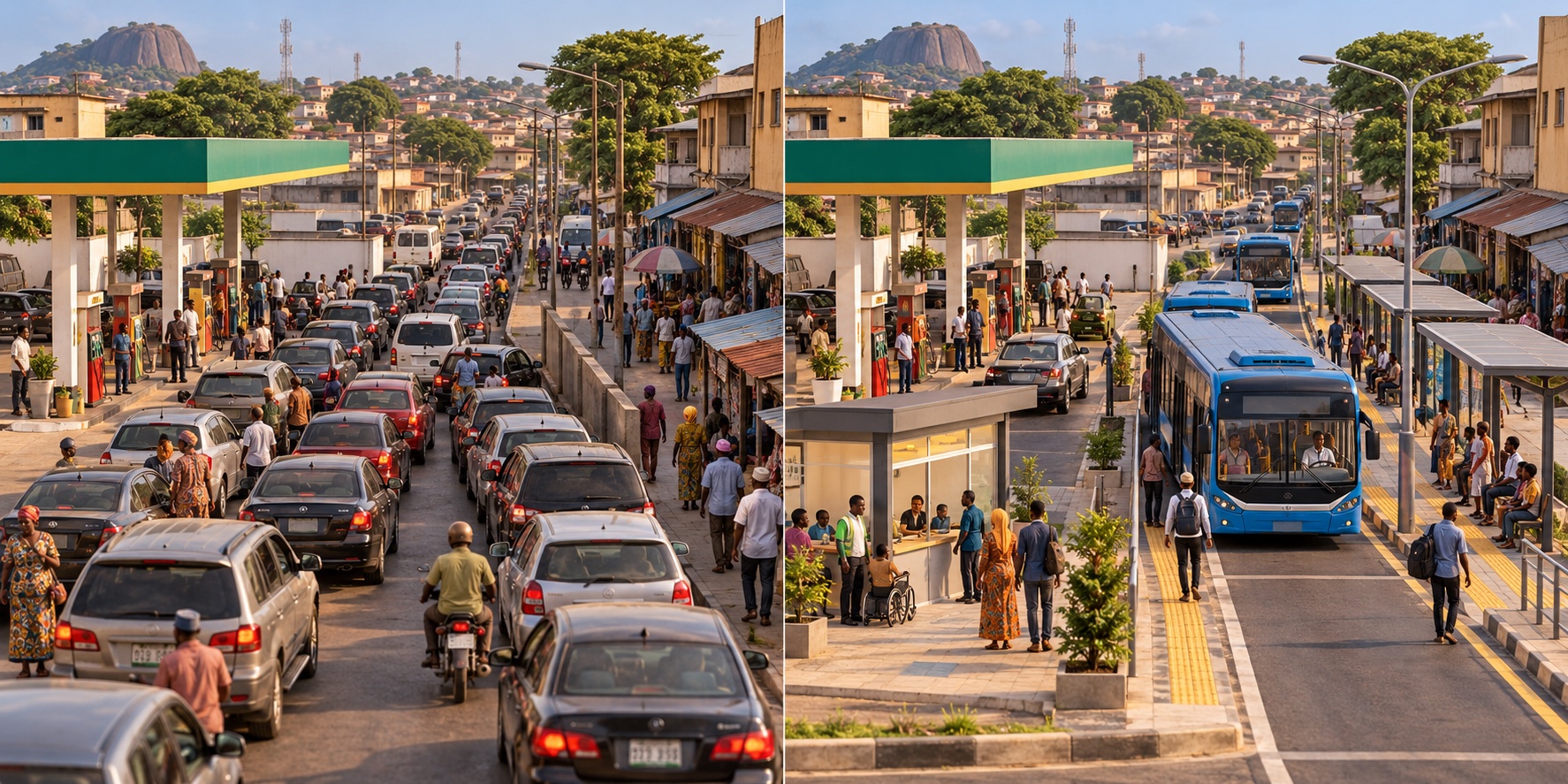 Nigeria · contesto di riforma dei carburanti. Risorse pubbliche sostengono il consumo di carburante / Una transizione finanzia alternative e sostegni mirati
