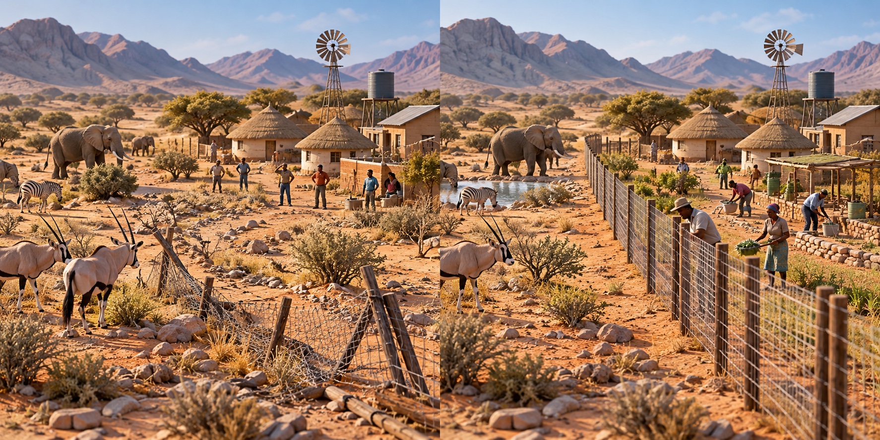 Namibia · Gemeindeschutzgebiete. Wildtiere und lokale Aktivitäten geraten in Konflikt / Beteiligte Gemeinden verwalten Lebensraum und Koexistenz