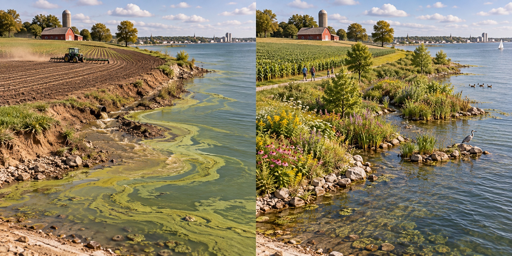 Nord America · lago Erie. Il fosforo arriva al lago da più sorgenti / Misure nel bacino cercano di ridurre gli apporti