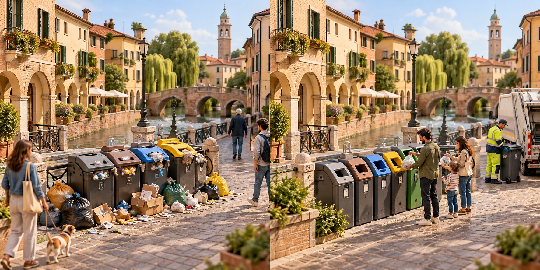 Italia · Treviso. Tutto finisce nei cassonetti indistintamente / La raccolta separata lascia meno rifiuto residuo