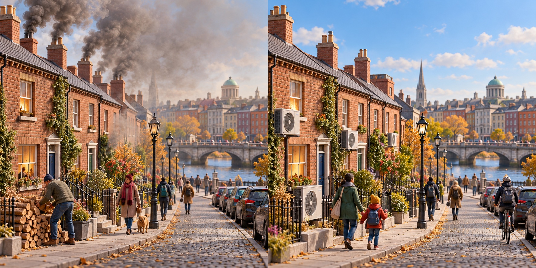 Irlanda · Dublino. Il riscaldamento riempie la strada di fumo / Combustibili e impianti più adatti riducono il fumo