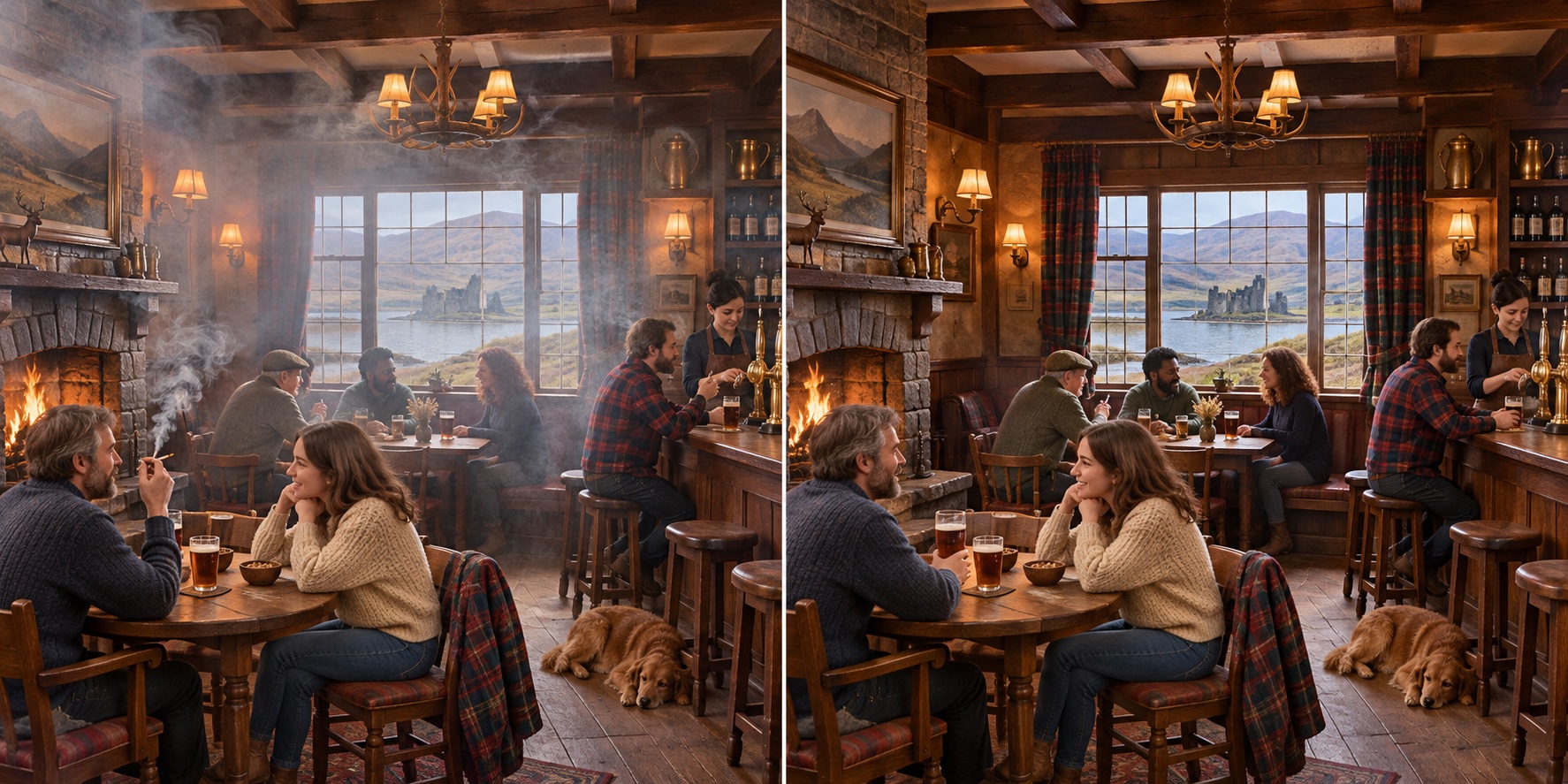 Scozia · locali pubblici. Il fumo si diffonde nei locali condivisi / Gli ambienti interni pubblici diventano senza fumo