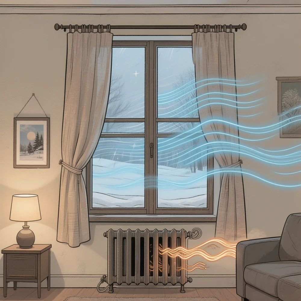 Reduce drafts around windows — One possibility