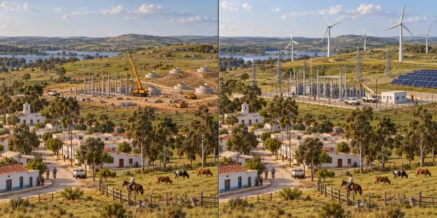 Uruguai · infraestrutura energética. Projetos e conexões permanecem fragmentados ou interrompidos / Um plano durável coordena fontes, redes e investimentos